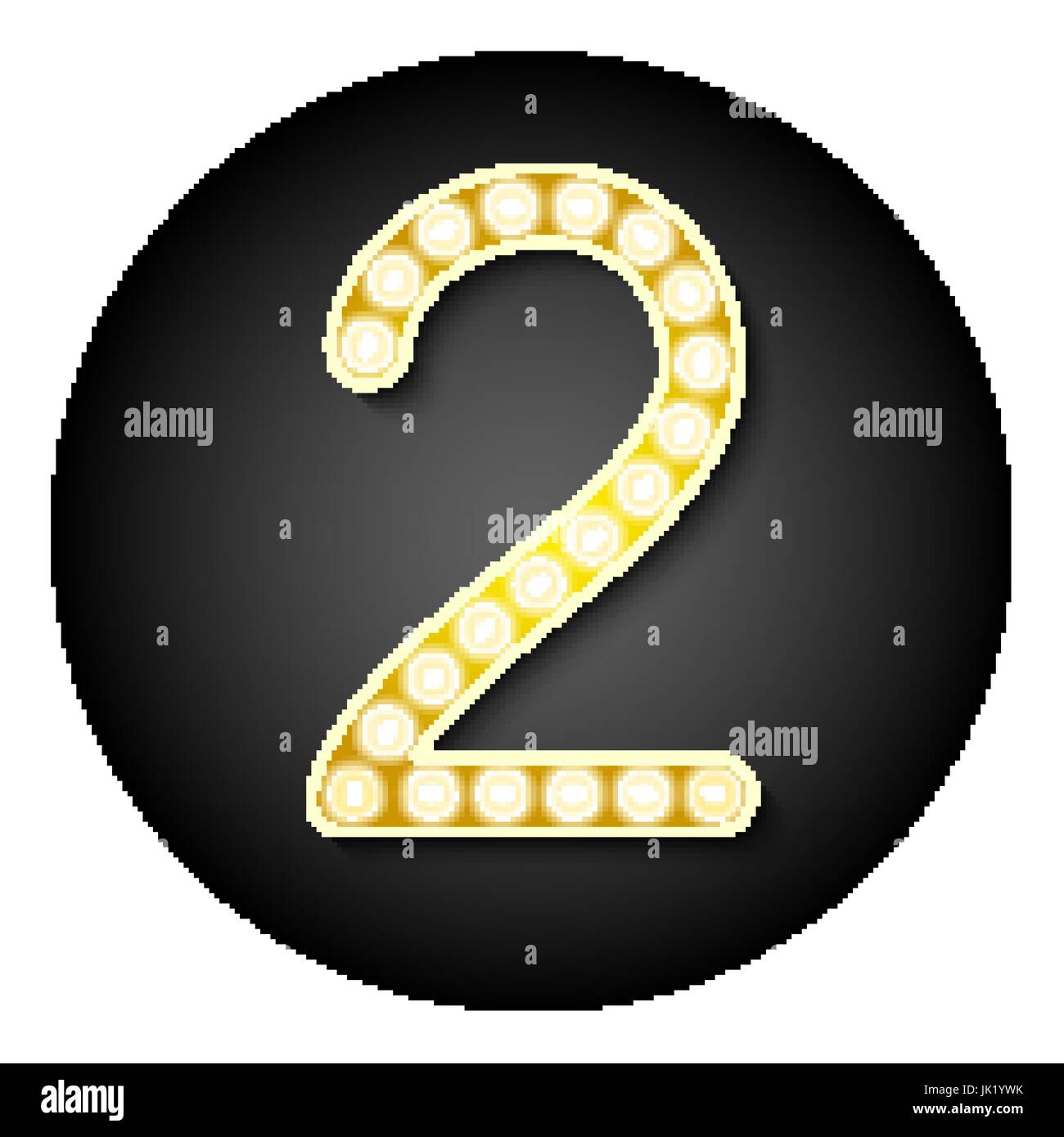 Image of a colorful orange LED set against a dark background Stock