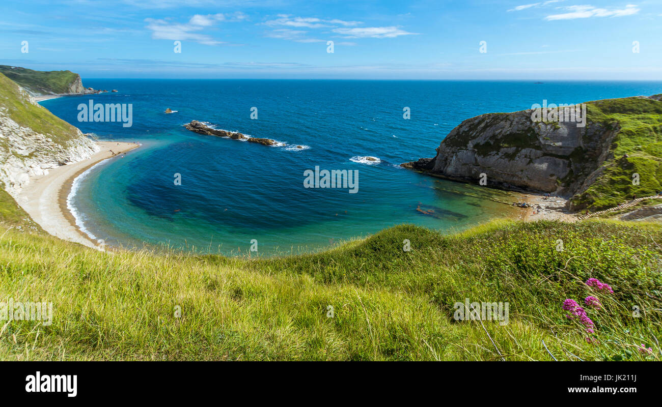 A view of 'Man of War' beach at Durdle Door, West Lulworth, Dorset Stock Photo