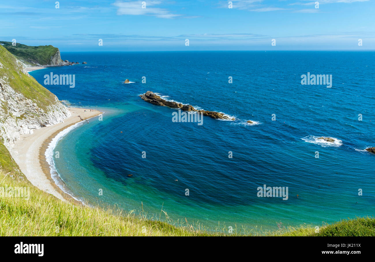 A view of 'Man of War' beach at Durdle Door, West Lulworth, Dorset Stock Photo