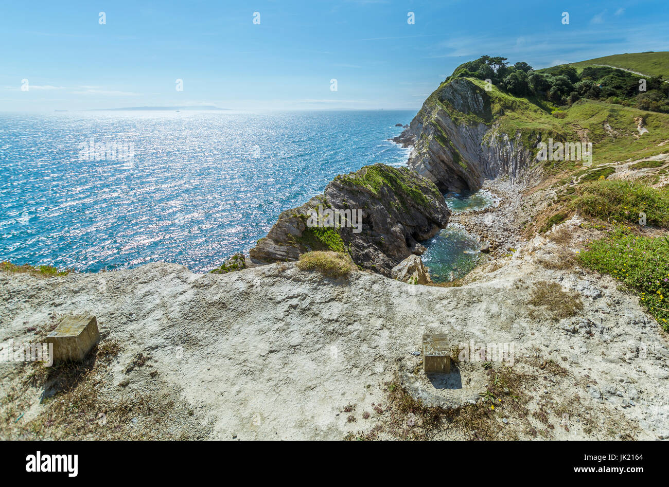 The Jurassic coastline at Lulworth Cove, West Lulworth in Dorset Stock Photo