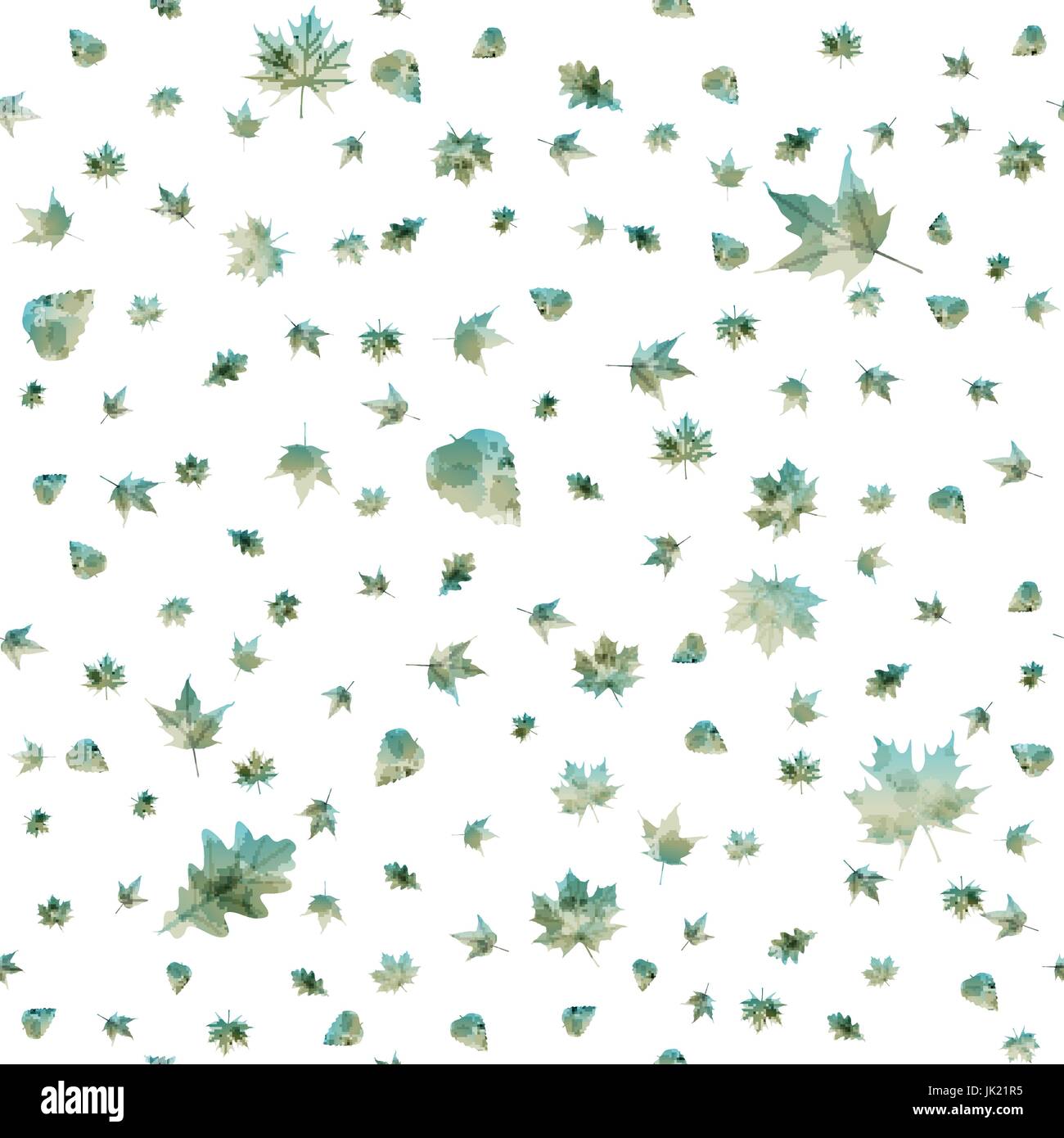 Seamless pattern with colorful autumn leaves. Vector illustration Stock ...