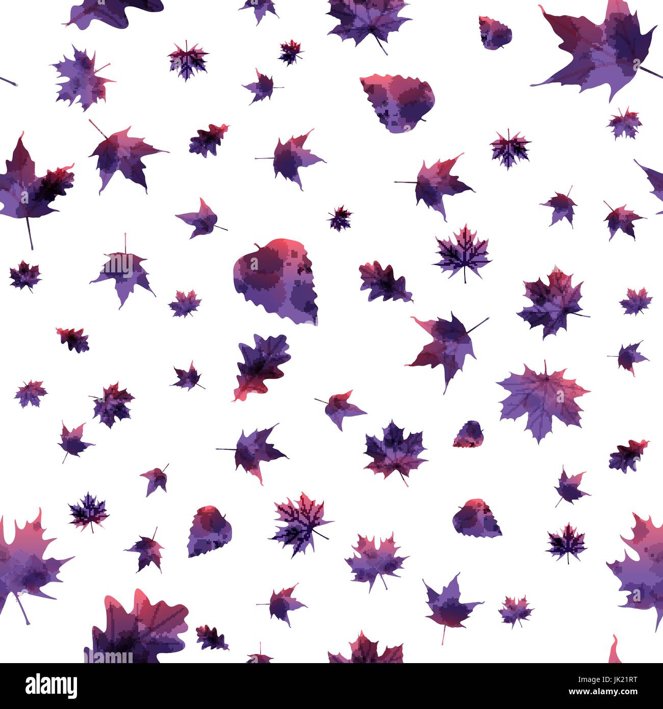 Seamless pattern with colorful autumn leaves. Vector illustration Stock ...
