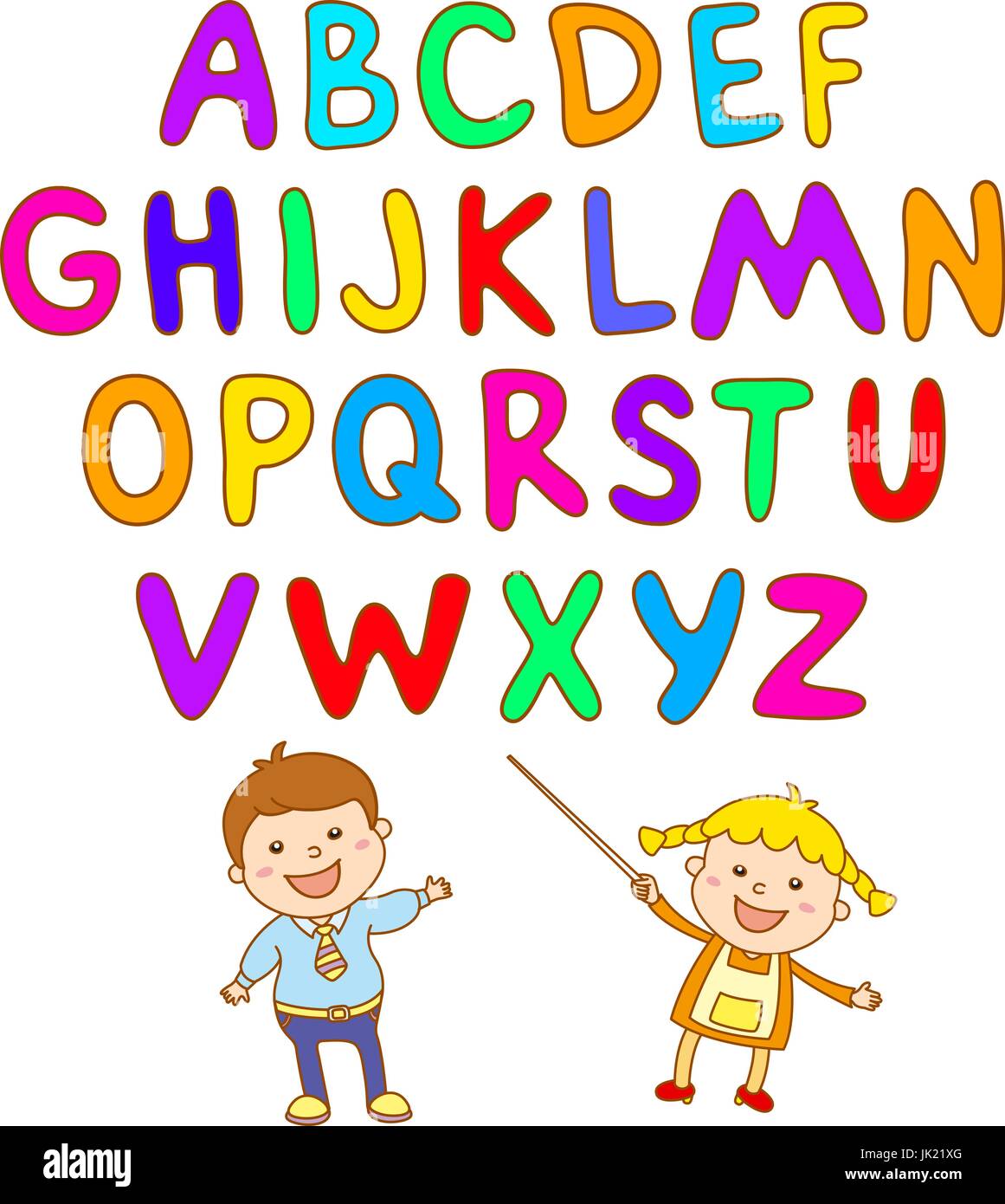 ABC for kids art alphabet illustration vector kids children fun Stock