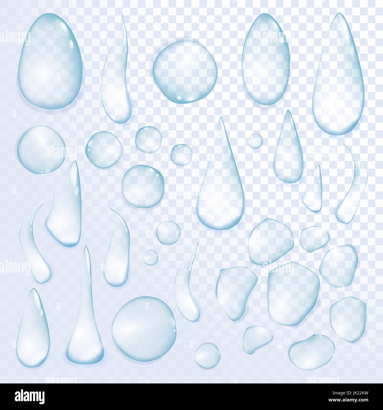 Pure clear water drops realistic set isolated vector illustration art ...
