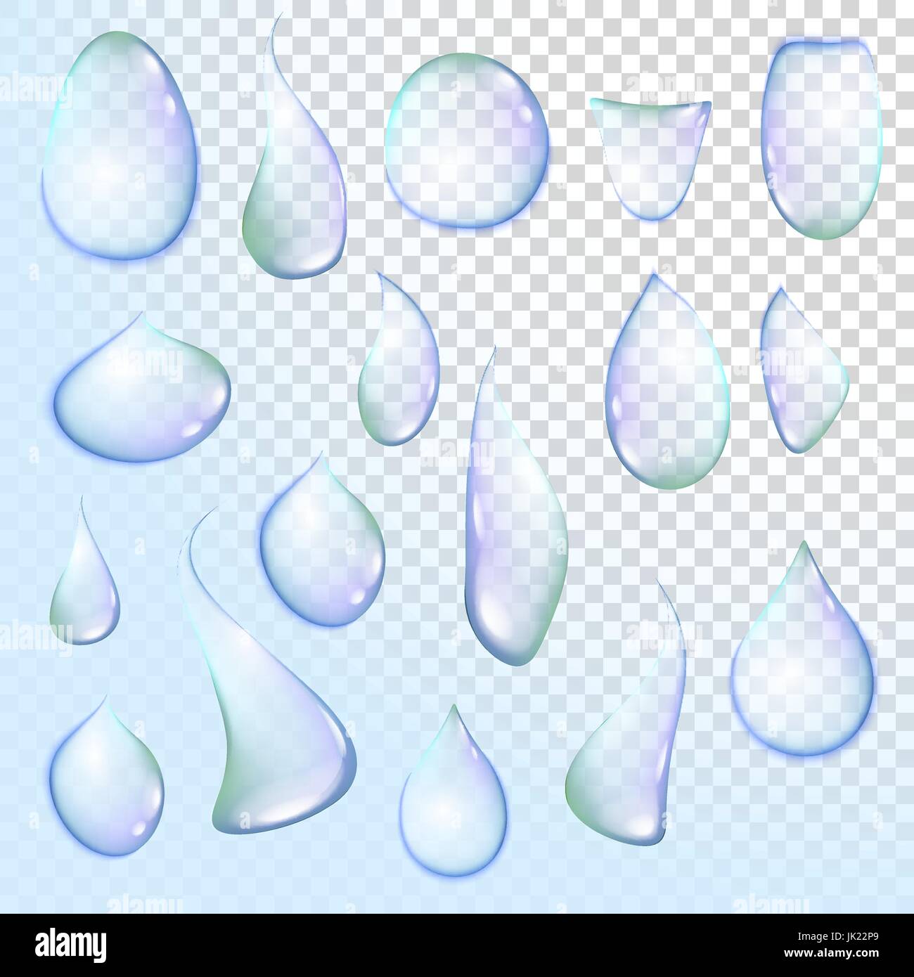 drop Pure clear water drops realistic set isolated vector illustration ...