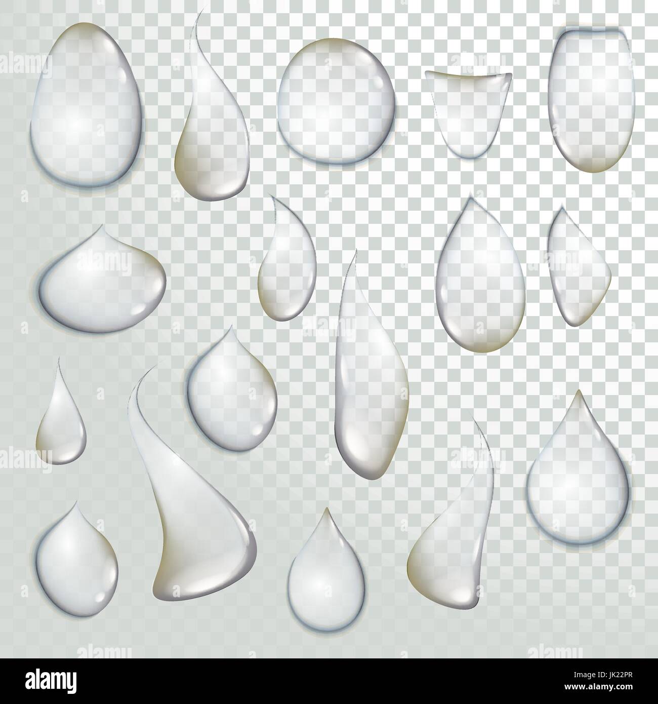 drop Pure clear water drops realistic set isolated vector illustration ...