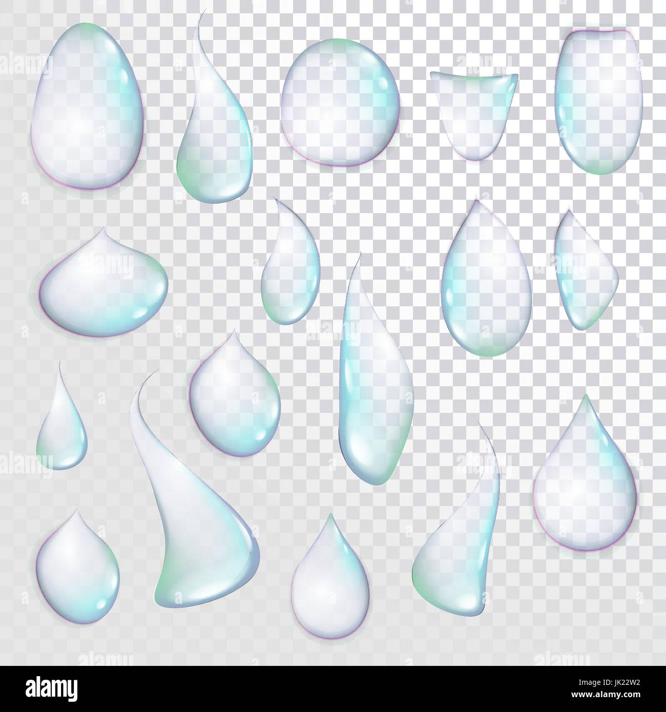drop Pure clear water drops realistic set isolated vector illustration ...