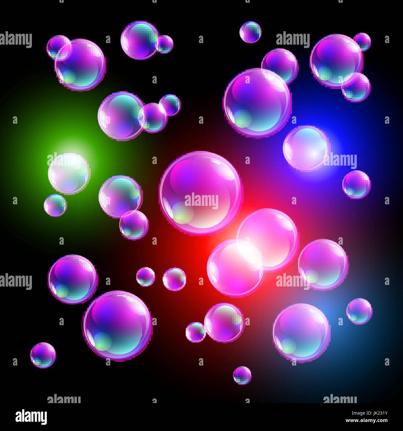 Vector illustration of shiny bubbles on the sky background art Stock ...