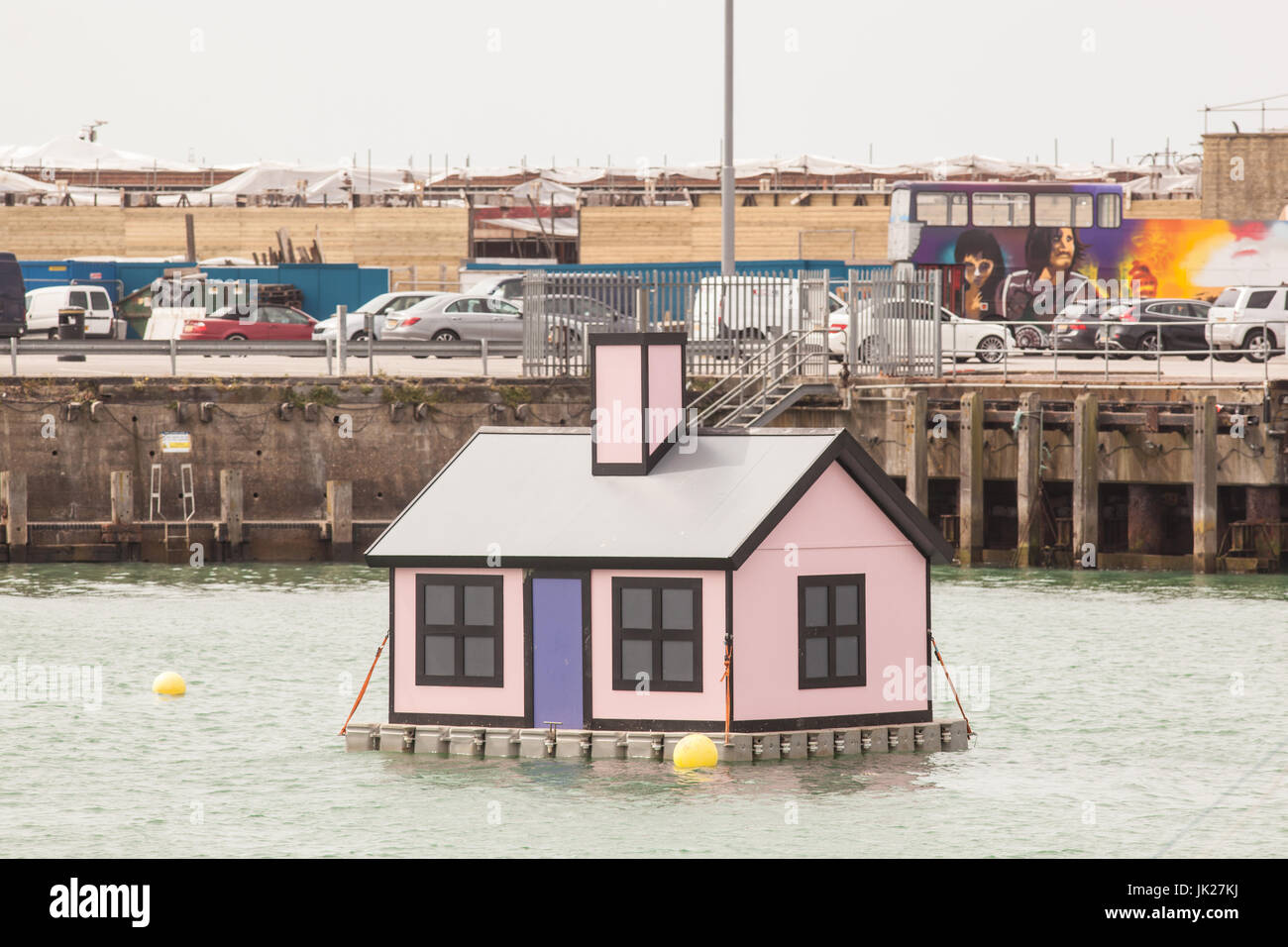 Folkestone Triennial 2017 Richard Woods Floating House Stock Photo Alamy