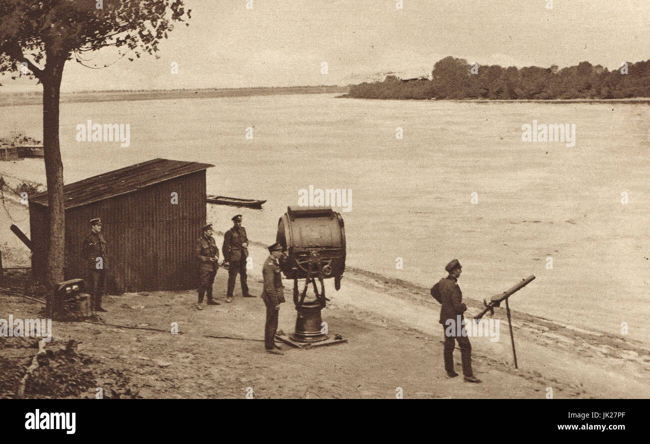 British searchlight on the Rhine, 1919 Stock Photo