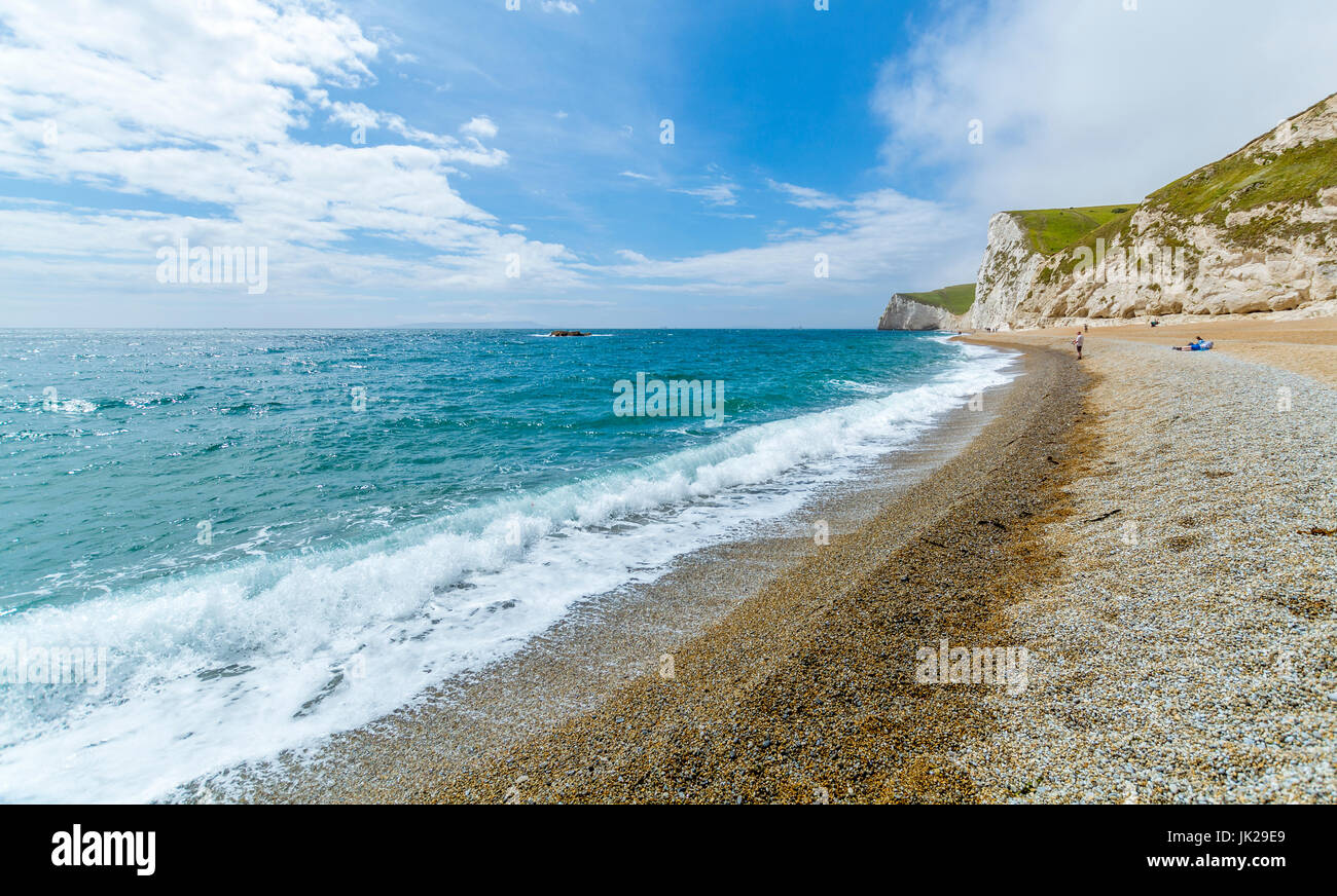 View along the beach at Durdle Door, West Lulworth, Dorset Stock Photo