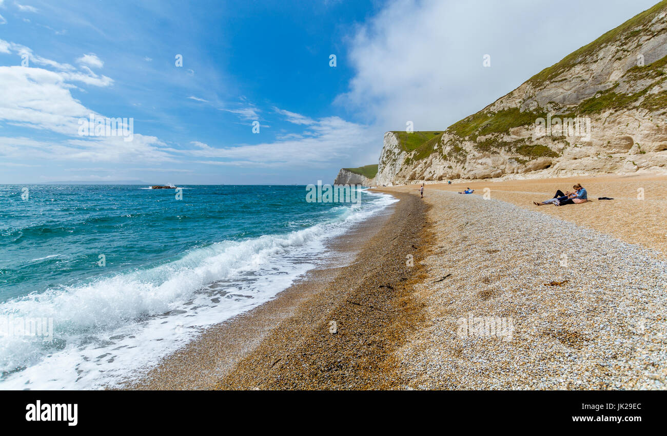 View along the beach at Durdle Door, West Lulworth, Dorset Stock Photo