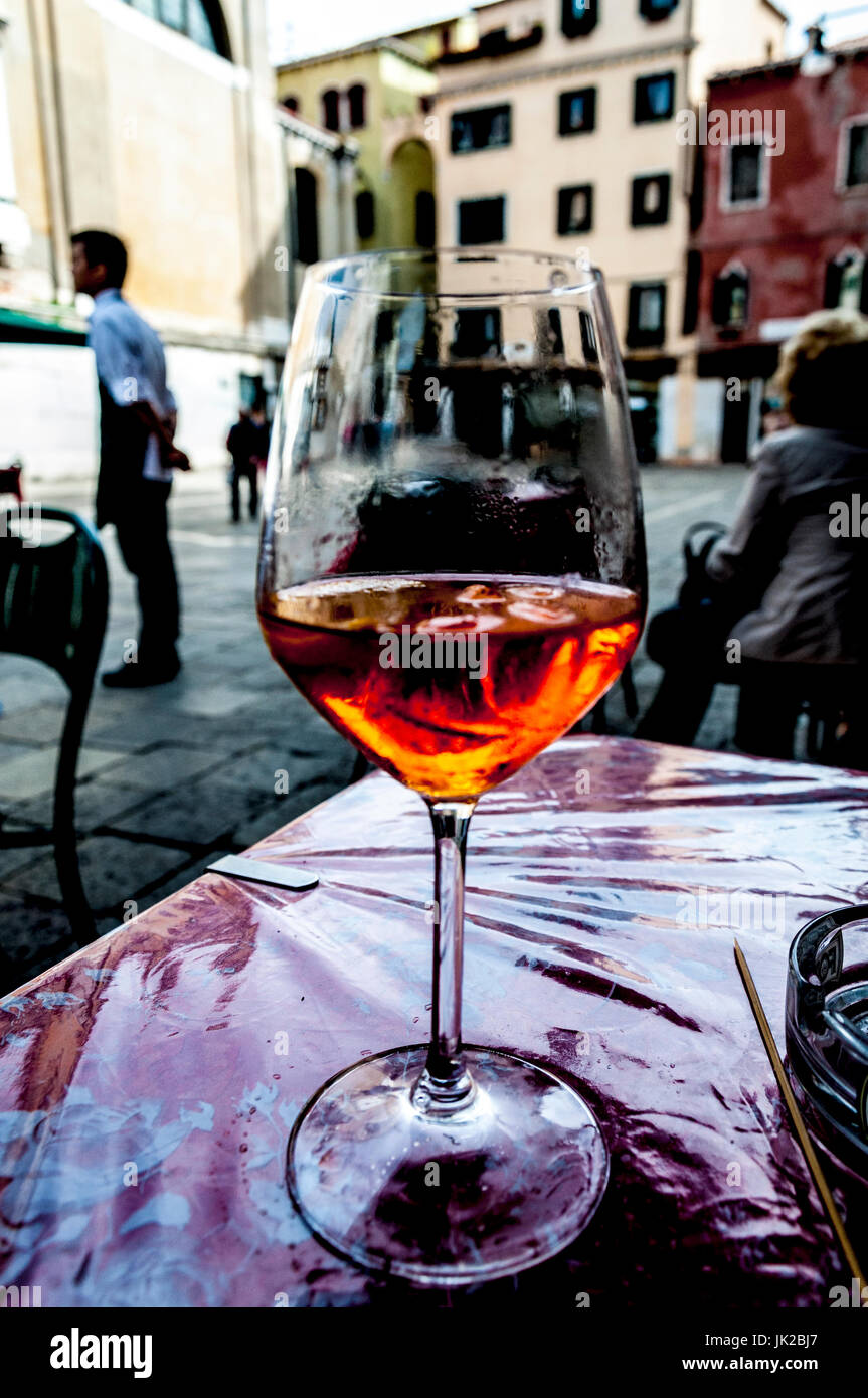 Drink a Spritz, a traditional alcoholic beverage in Venice, Italy. Art ...