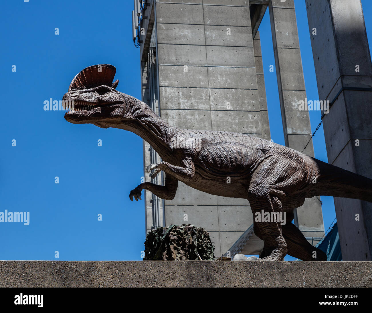 Dinosaur exhibit at the State Fair in Sacramento, California Stock