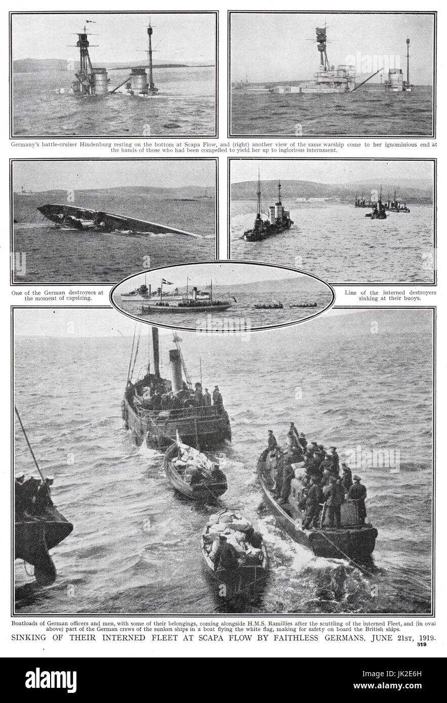 Scapa Flow, scuttling of High Seas fleet Stock Photo