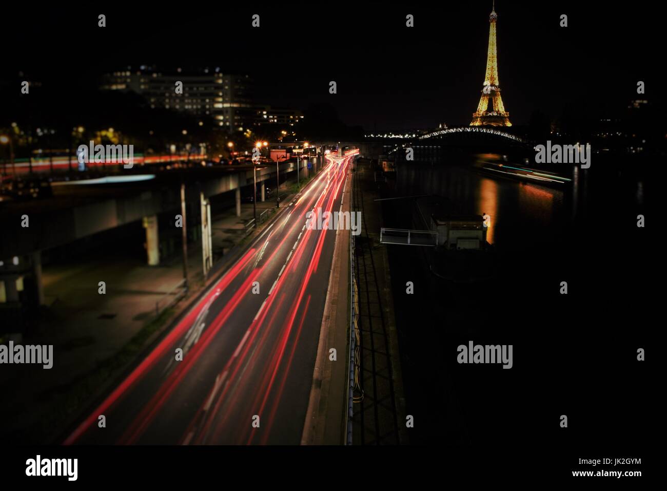 Lights in Paris (long exposure) Stock Photo