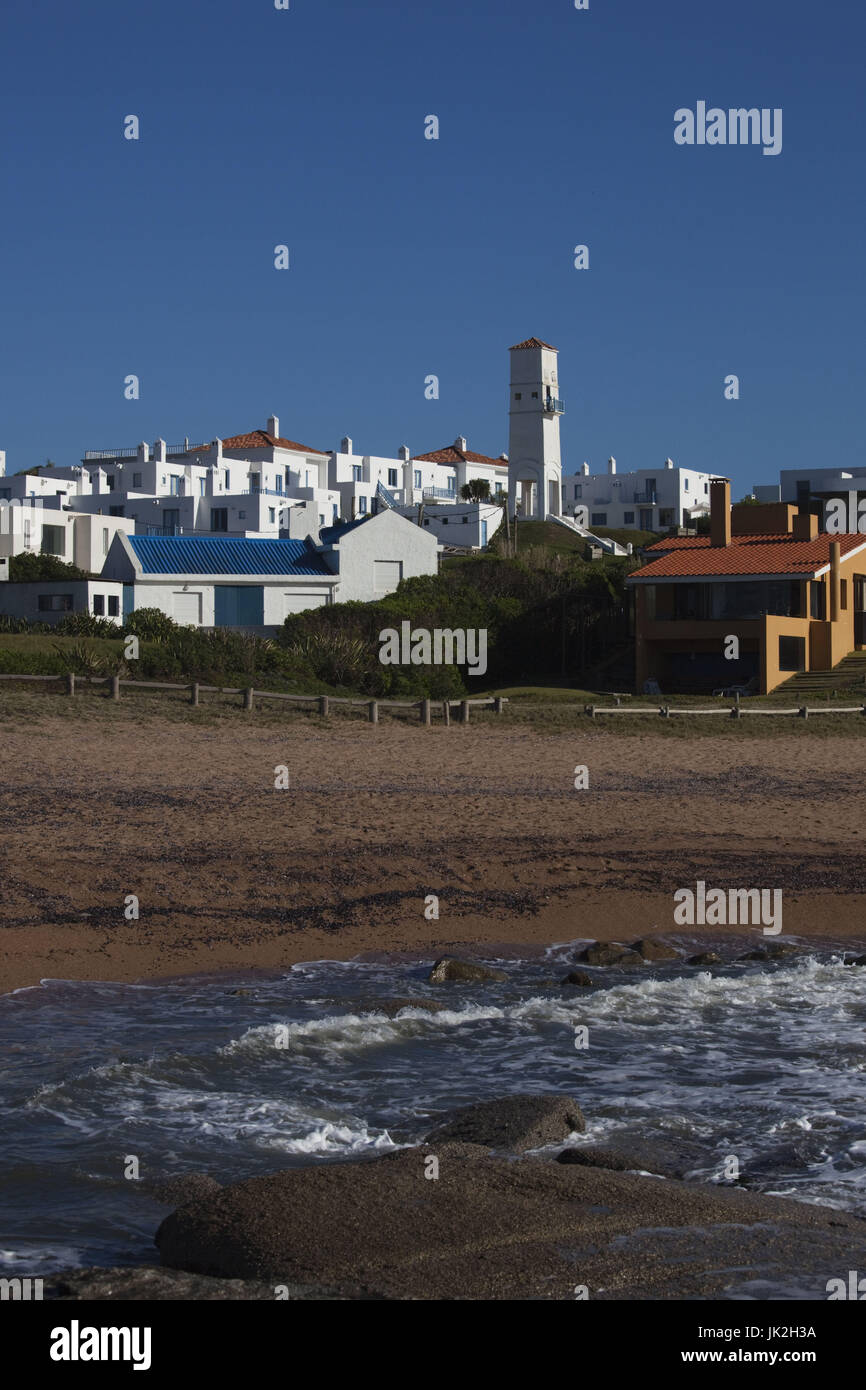 Uruguay, Faro Jose Ignacio, Atlantic Ocean resort town, coastal houses