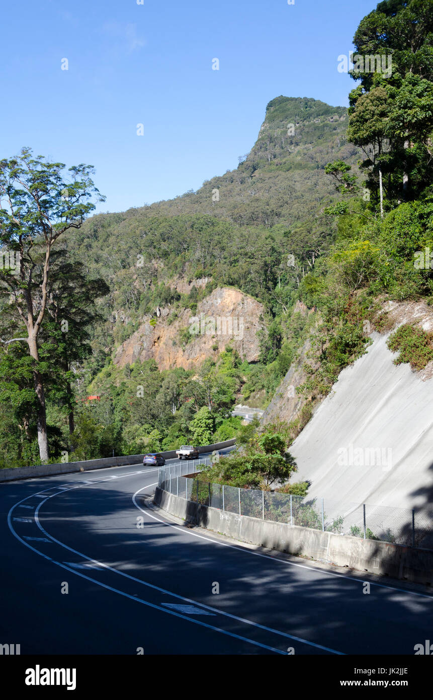 Road across Main Range, Cunninghams Gap, Tarome, Queensland, Australia Stock Photo