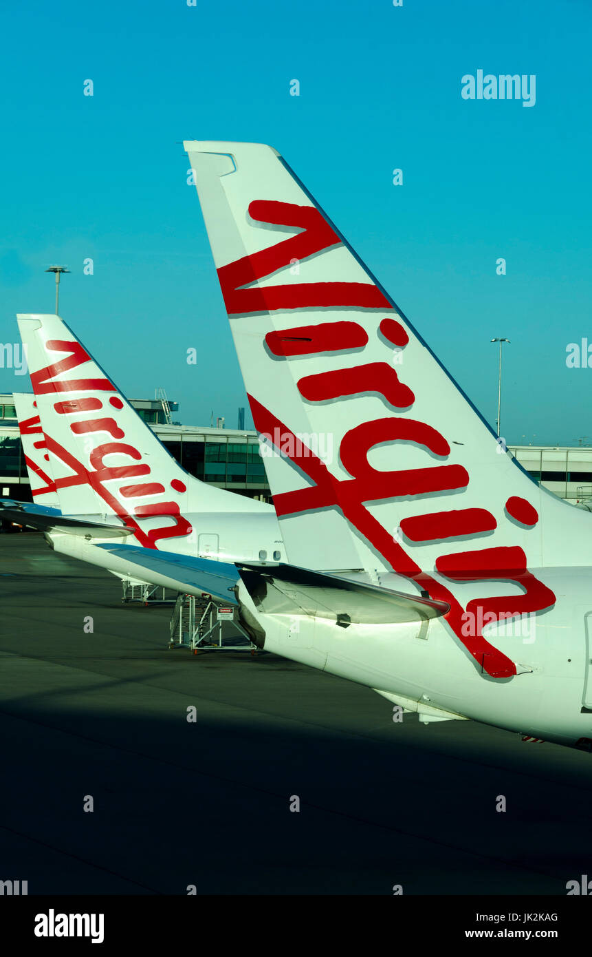 Virgin Australia aircraft at Brisbane Airport, Queensland, Australia Stock Photo