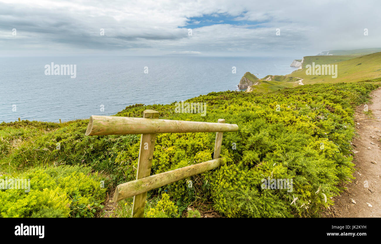 A view of the Jurassic coastline at Durdle Door, West Lulworth in Dorset Stock Photo
