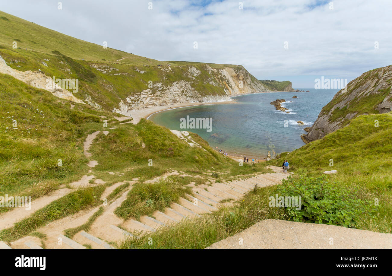 A view of 'Man of War' beach at Durdle Door, West Lulworth, Dorset Stock Photo