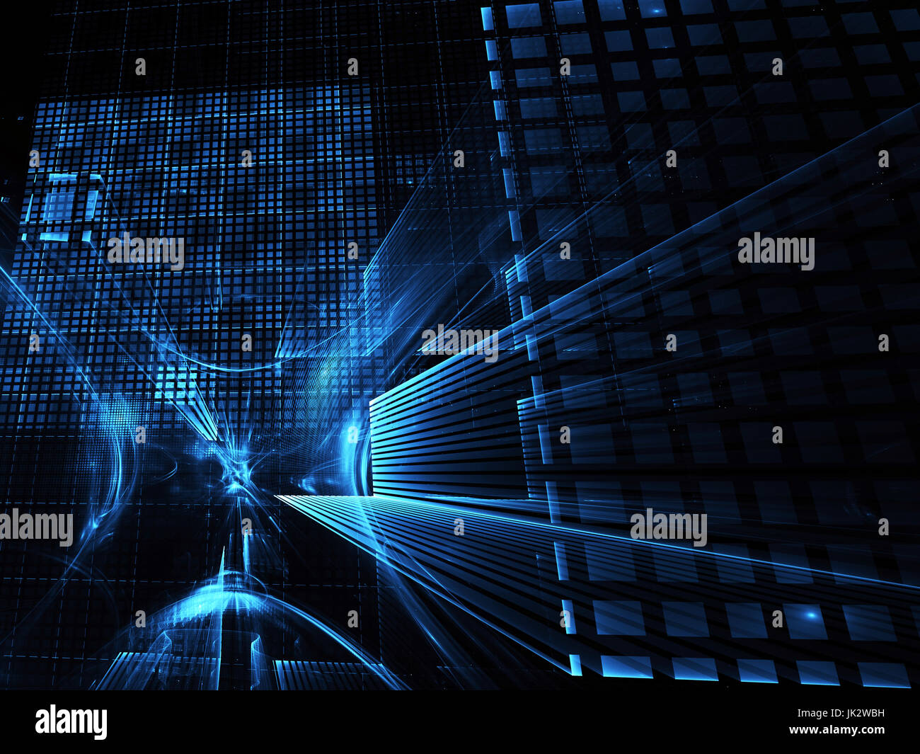 Computer generated abstract technology image. Three-dimensional fractal ...