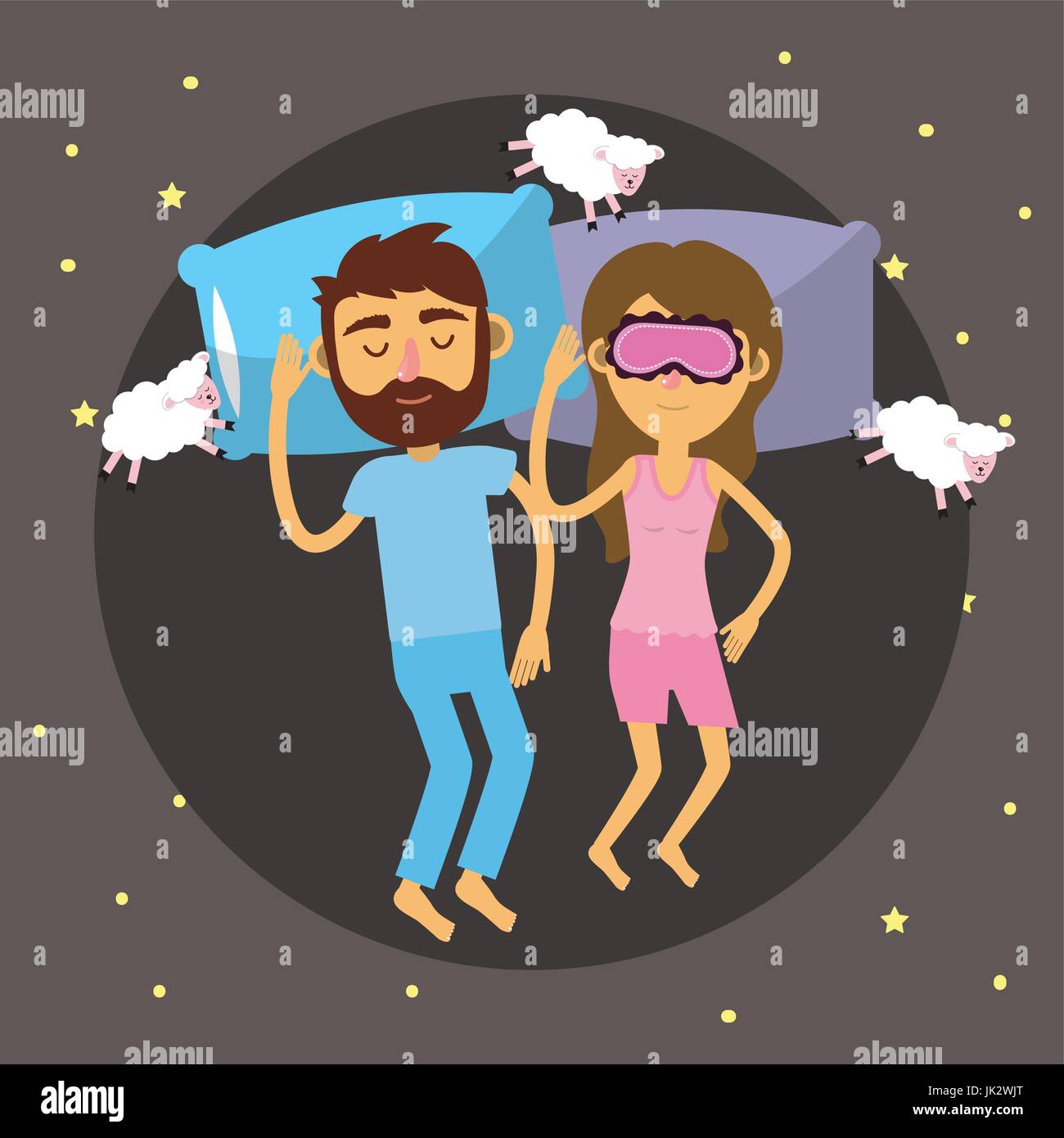 couple sleeping together with good dreams Stock Vector Image & Art - Alamy