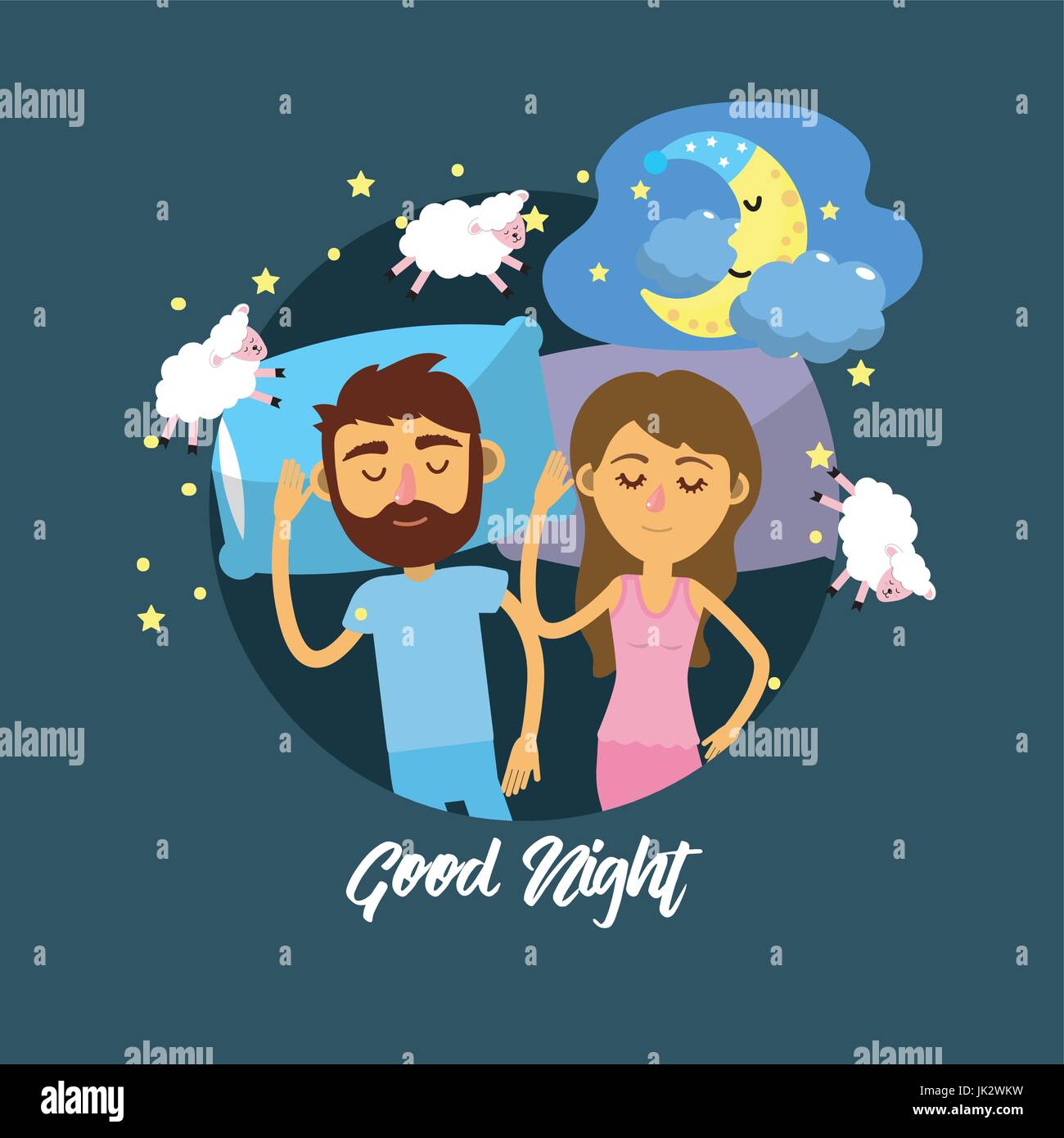 couple sleeping together with good dreams Stock Vector Image & Art - Alamy