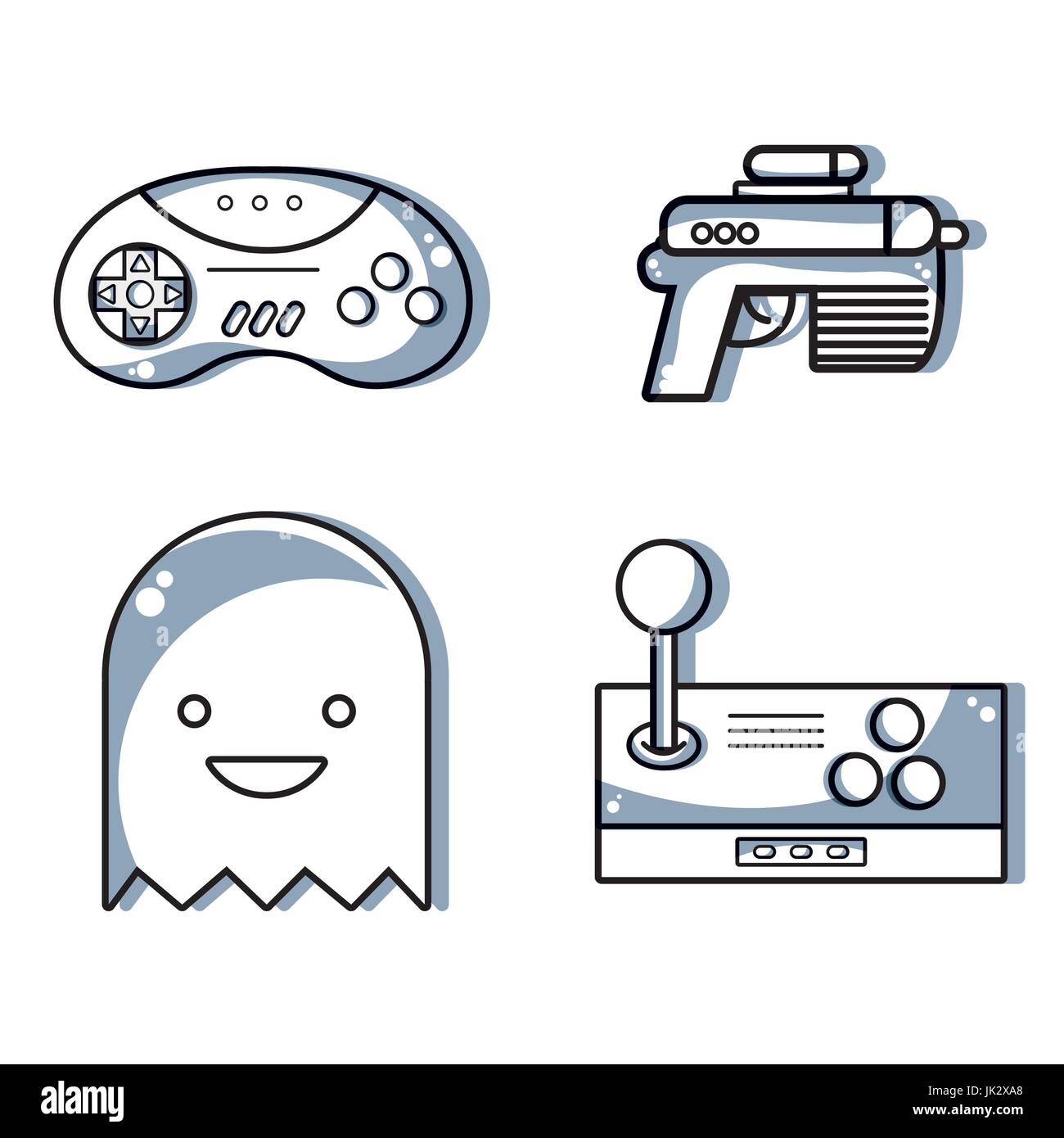 set videogame technology with electronic simulator Stock Vector Image ...