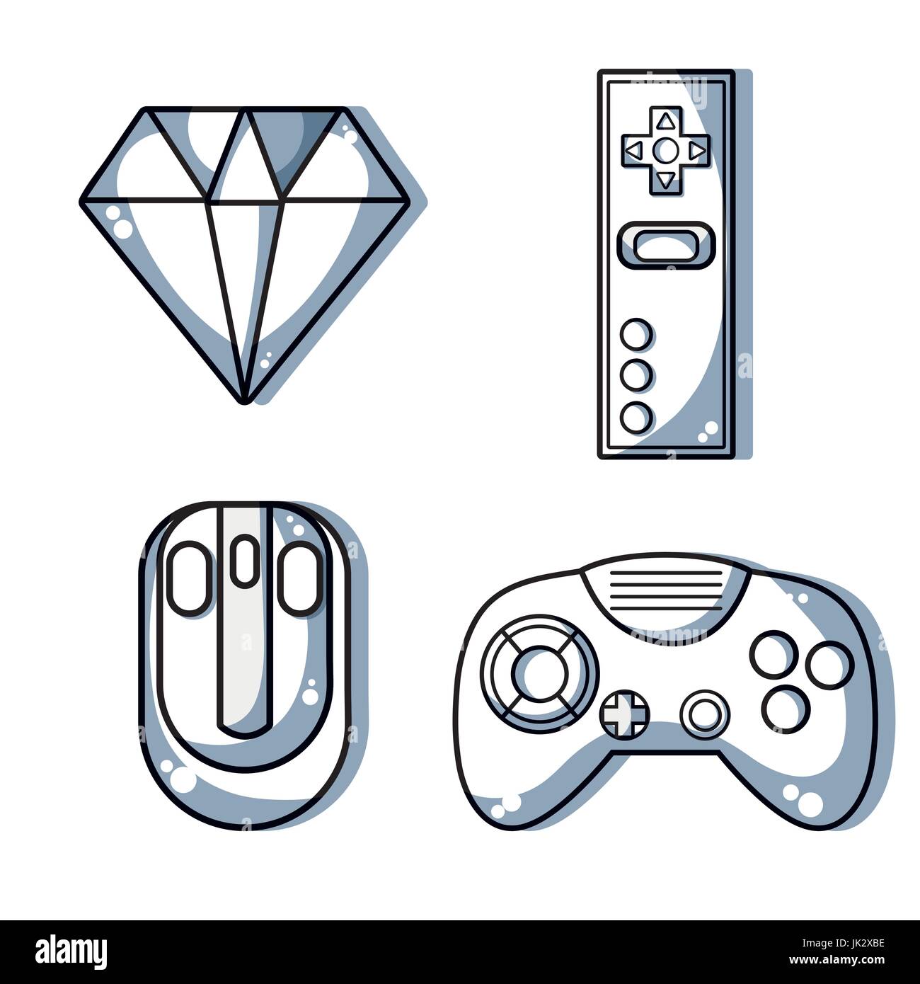 set videogame technology with electronic simulator Stock Vector Image ...