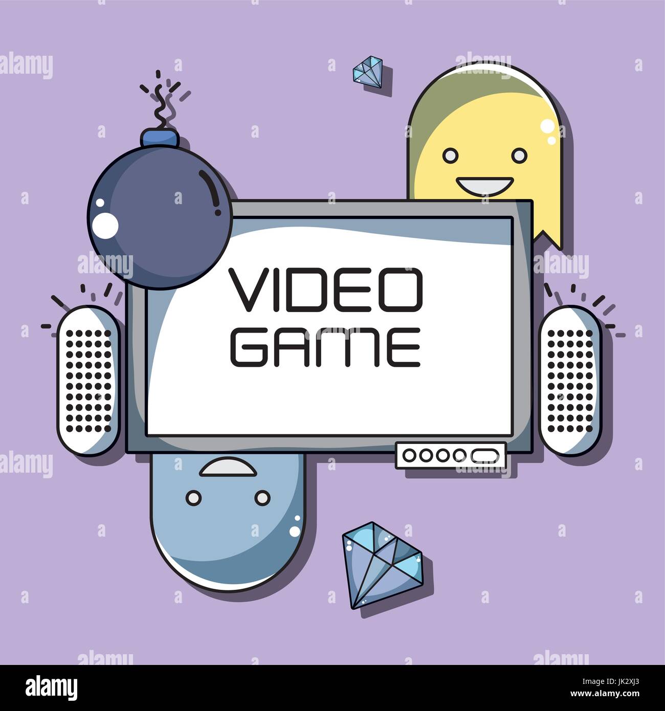 videogame technology console with diferents games Stock Vector Image ...