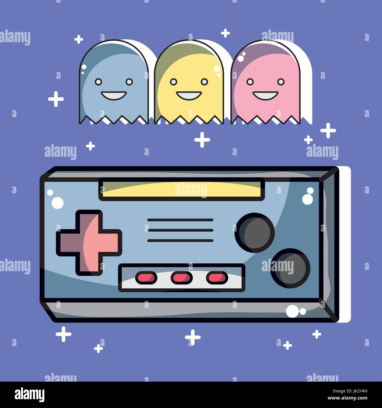 videogame technology console with character games Stock Vector Image ...