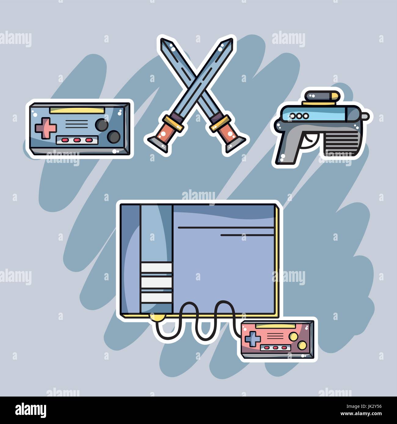 videogame console with electronic elements to play Stock Vector Image ...