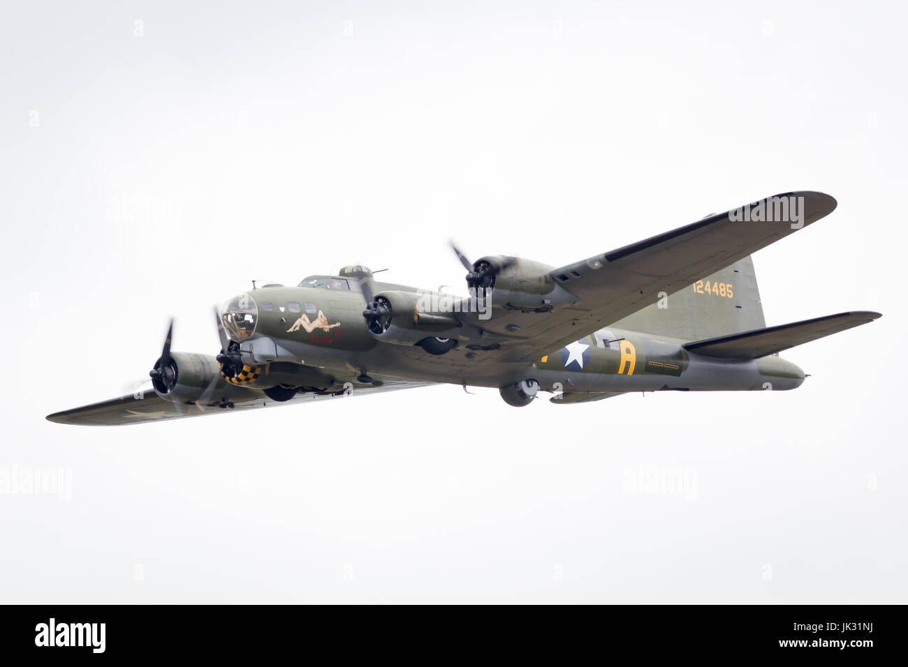 Boeing B-17 Flying Fortress "Sally B" "Memphis Belle" displays at Fairford International Air Tattoo 2017 Stock Photo