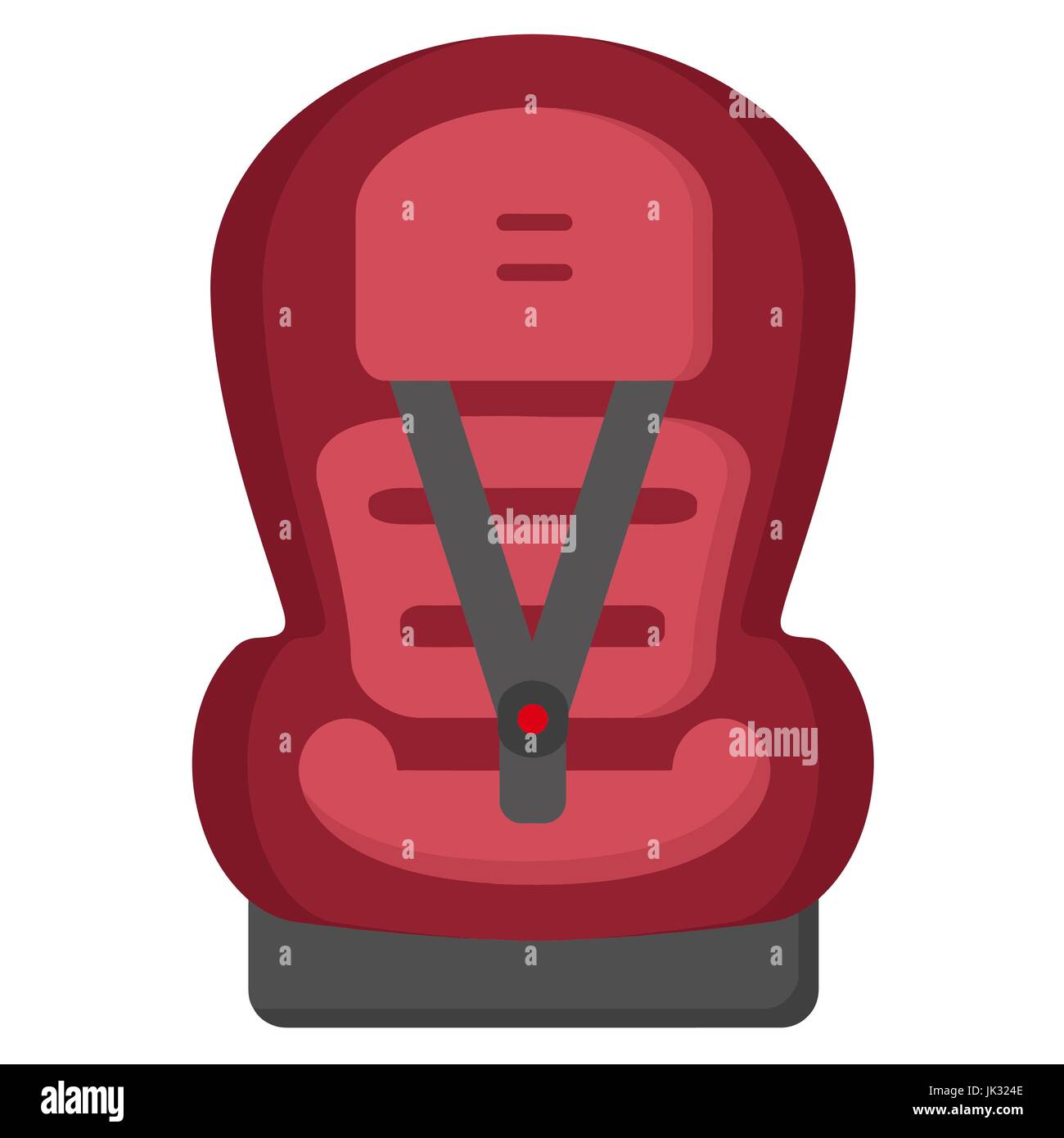 Black And Red Baby Car Seat, Front View Isolated On A White Background