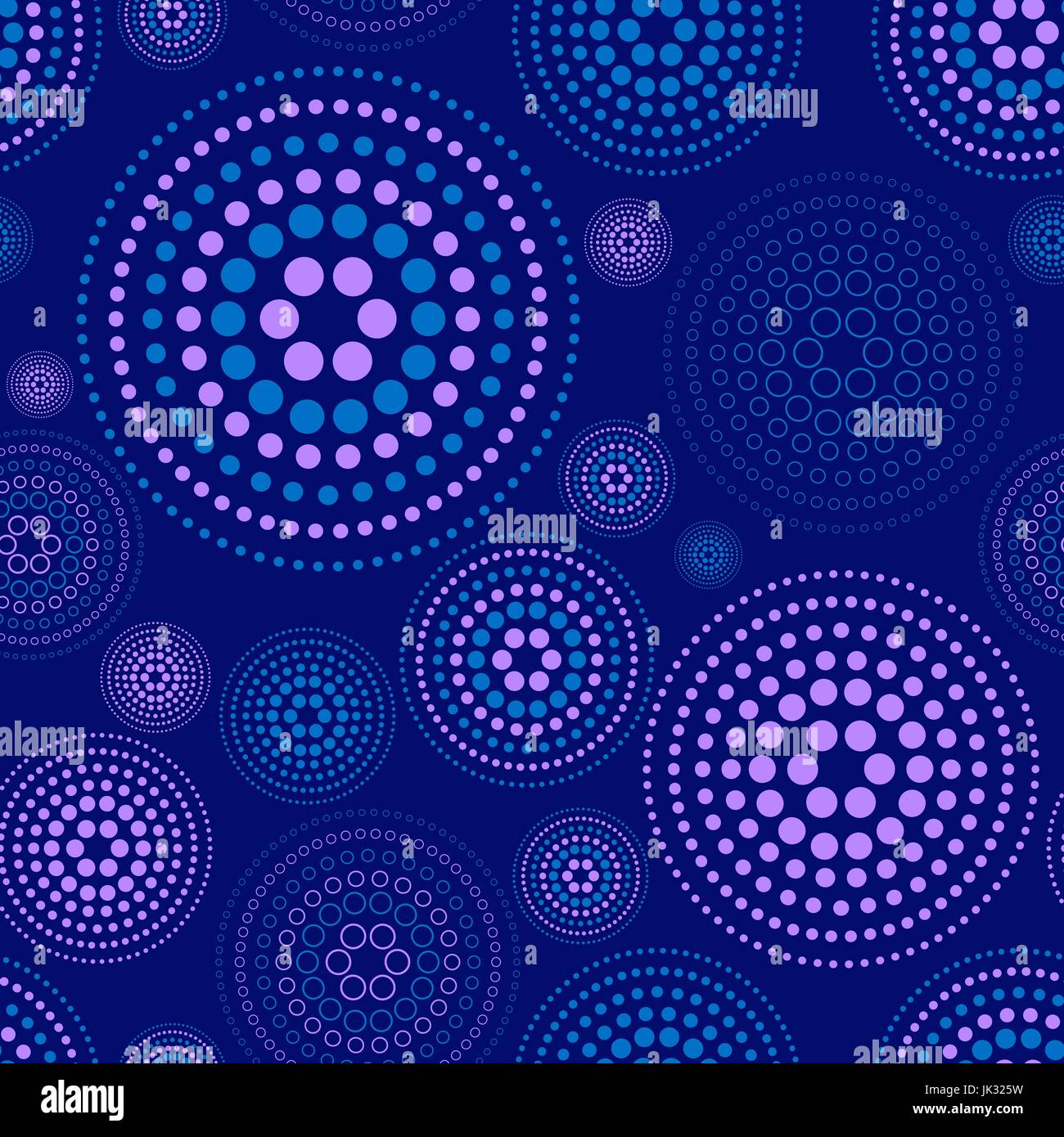 Seamless Pattern with Concentric Circles on Dark Blue Backdrop. Vector ...