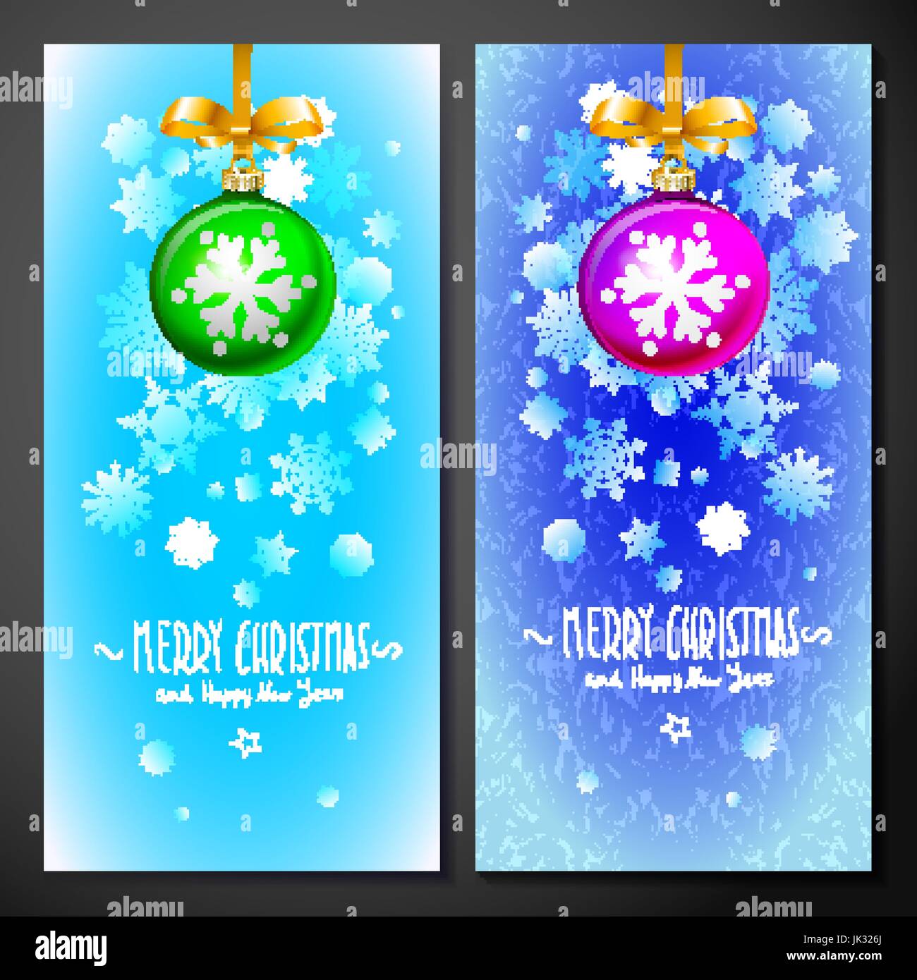 Christmas card with red ball in white snowflakes background, vector ...