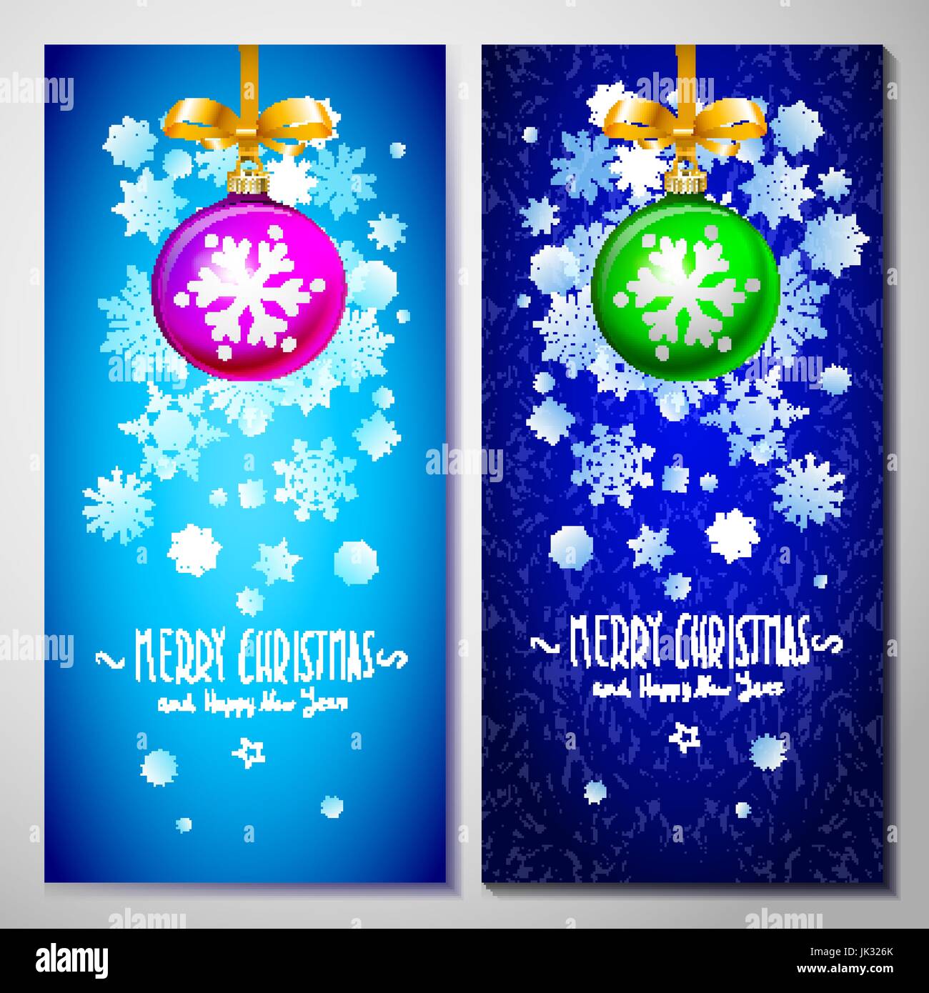 Christmas card with red ball in white snowflakes background, vector ...