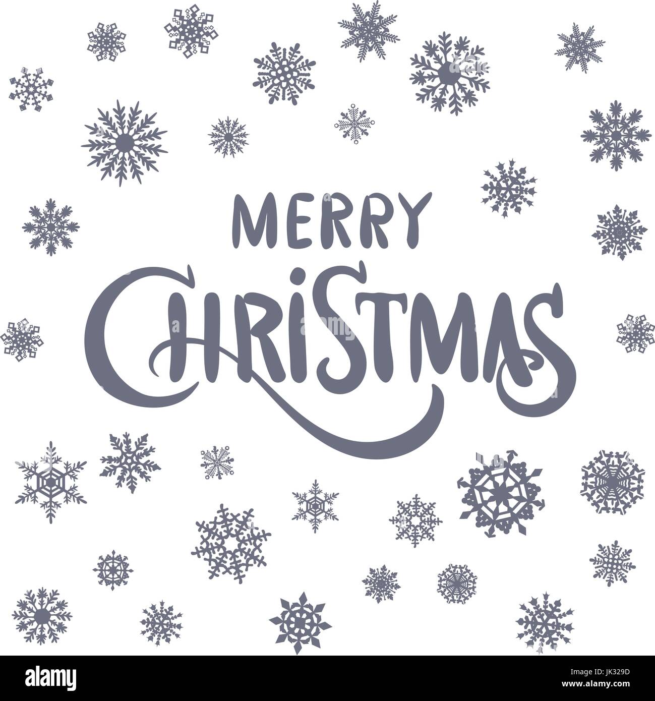 Merry Christmas hand lettering isolated on white. Vector image art ...