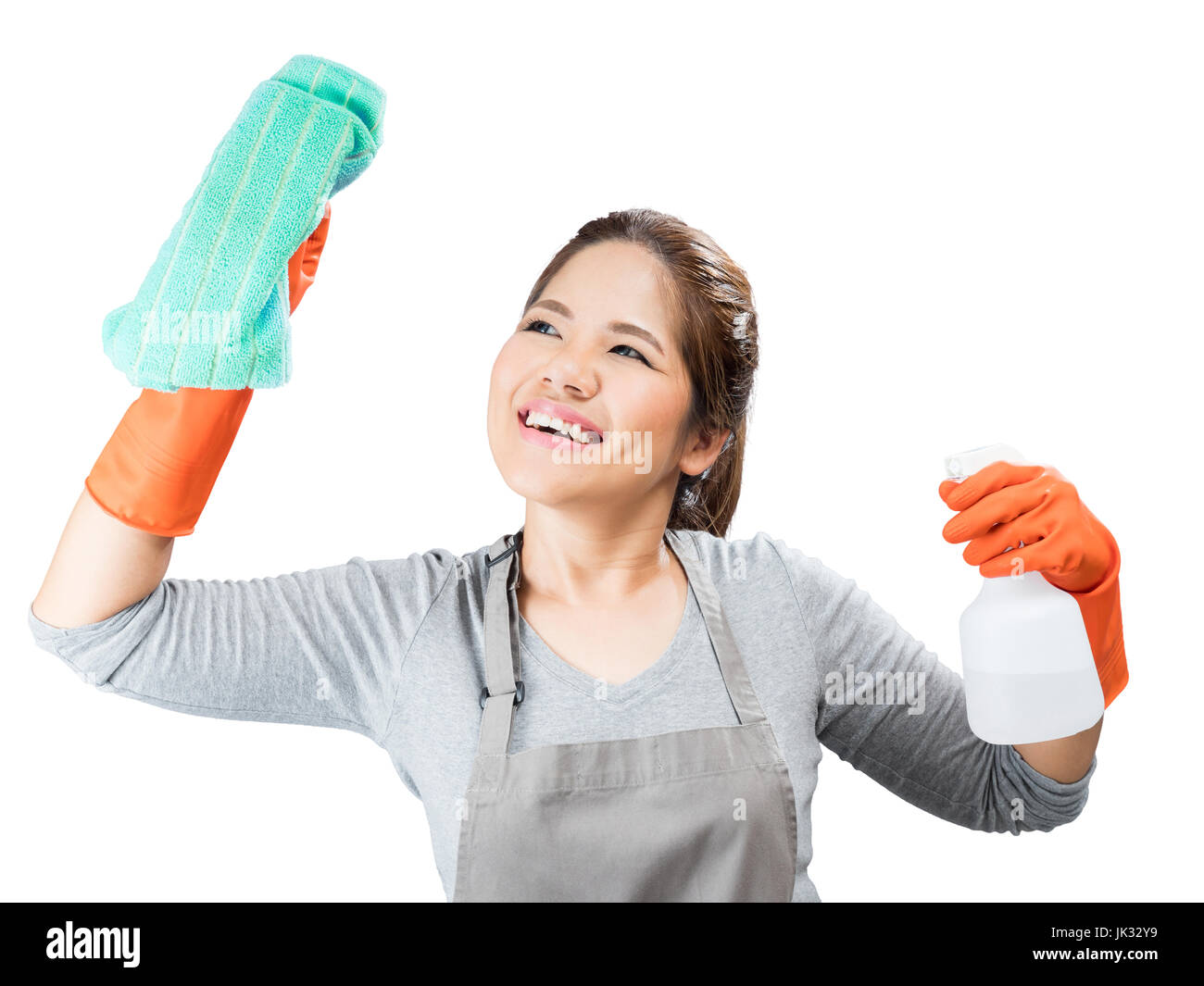Asian lady cleaning her house hi-res stock photography and images - Alamy
