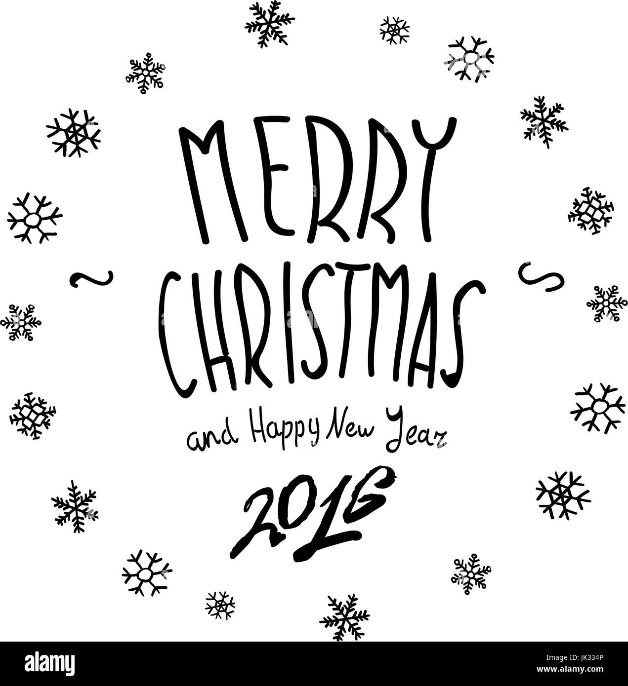 Merry Christmas black glittering lettering design. Vector illustration ...