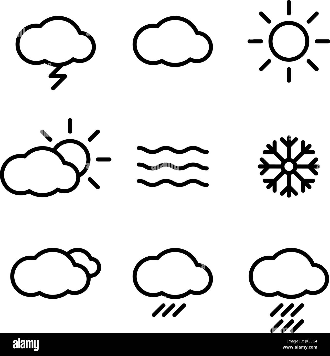 Weather Icons with White Background vector web Stock Vector Image & Art ...