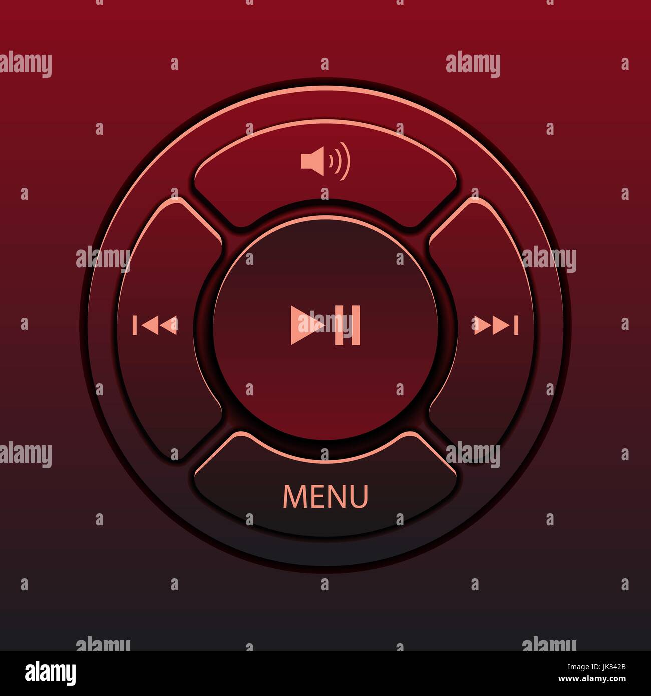 Vector interface design elements music player icons Stock Vector Image ...