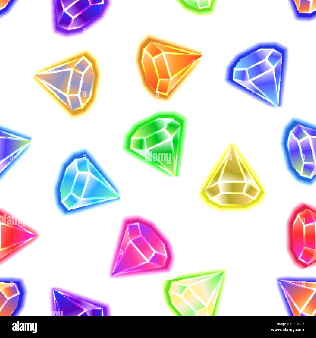 seamless pattern background vector gems and diamonds icons set in ...
