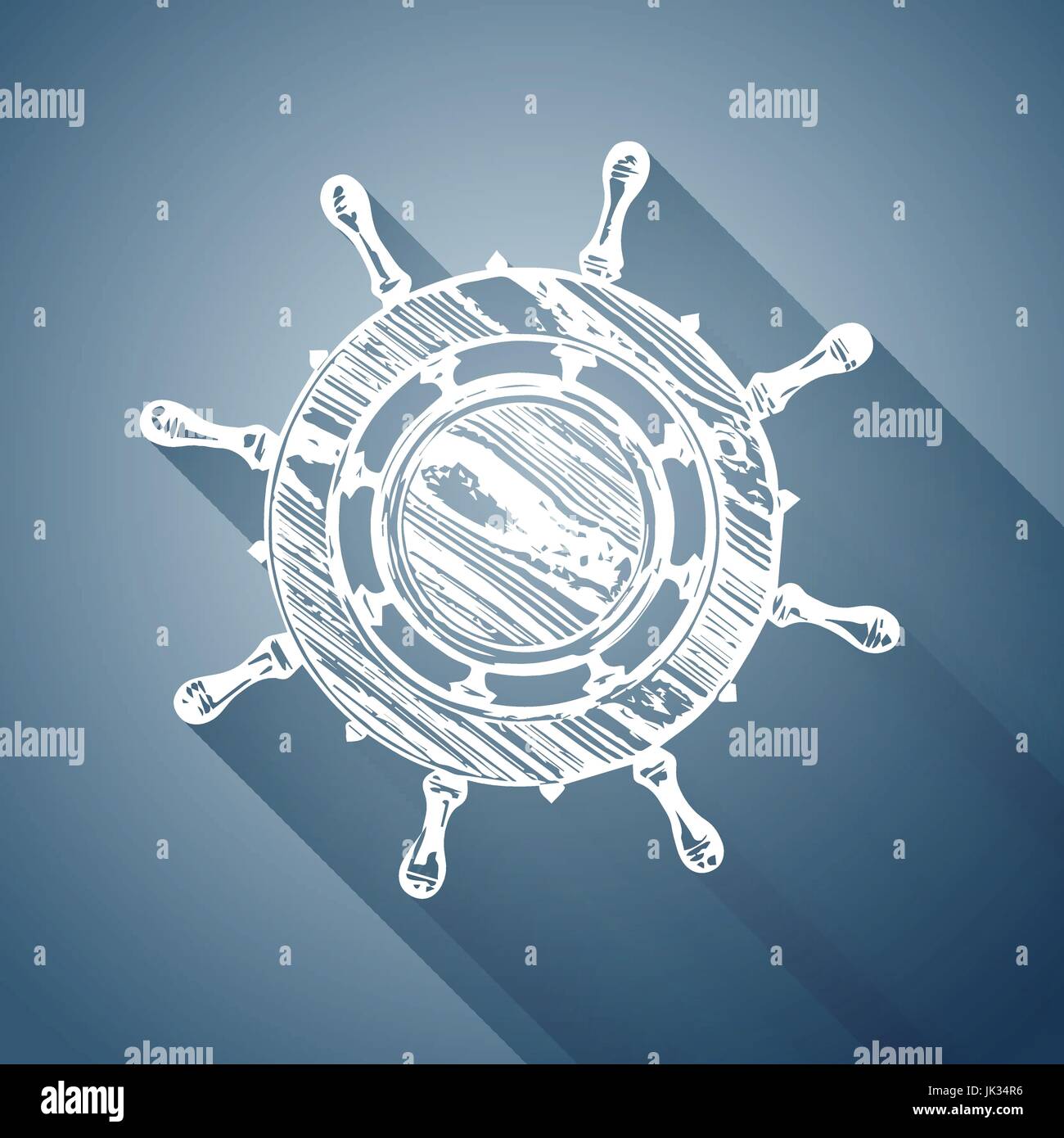 ship wheel marine wooden vintage vector illustration isolated on white ...
