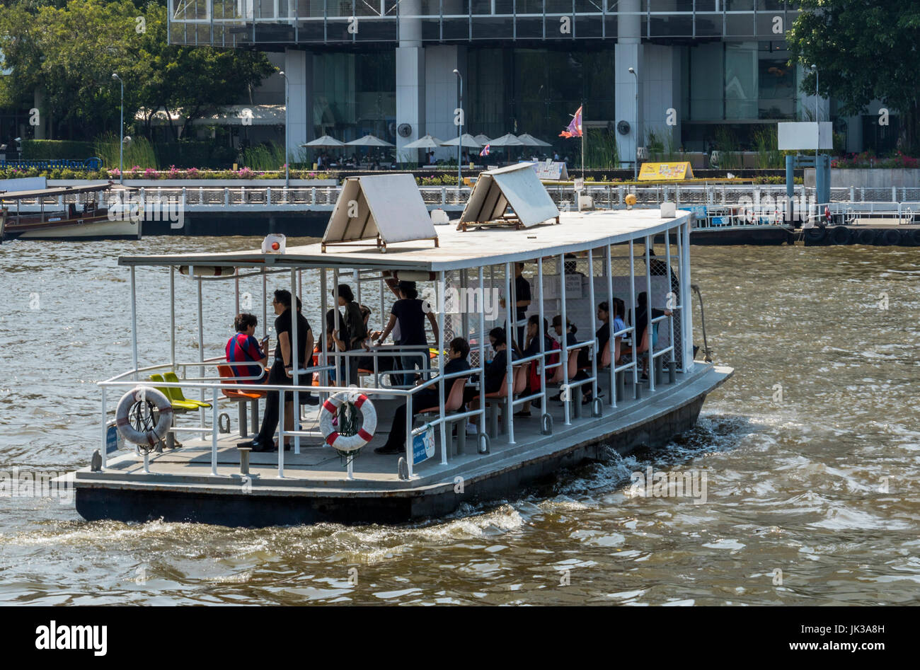 Boats on the Chao Phraya river Bangkok Thailand Stock Photo - Alamy
