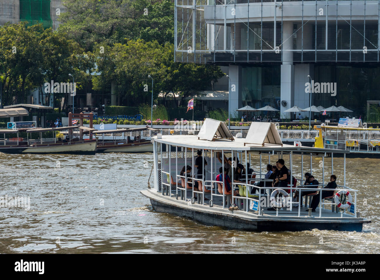 Boats on the Chao Phraya river Bangkok Thailand Stock Photo - Alamy