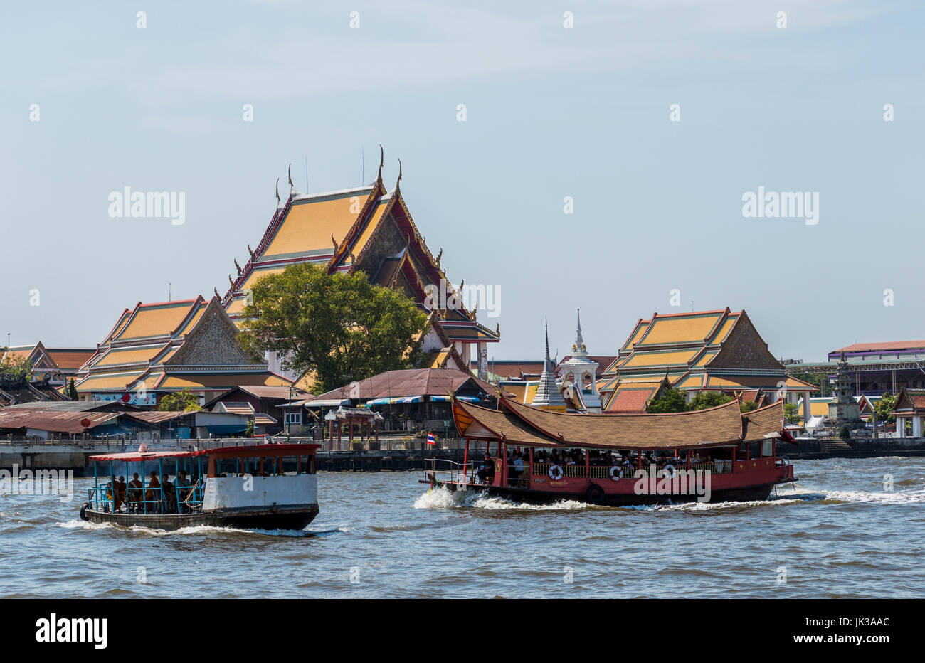 Boats on the Chao Phraya river Bangkok Thailand Stock Photo - Alamy