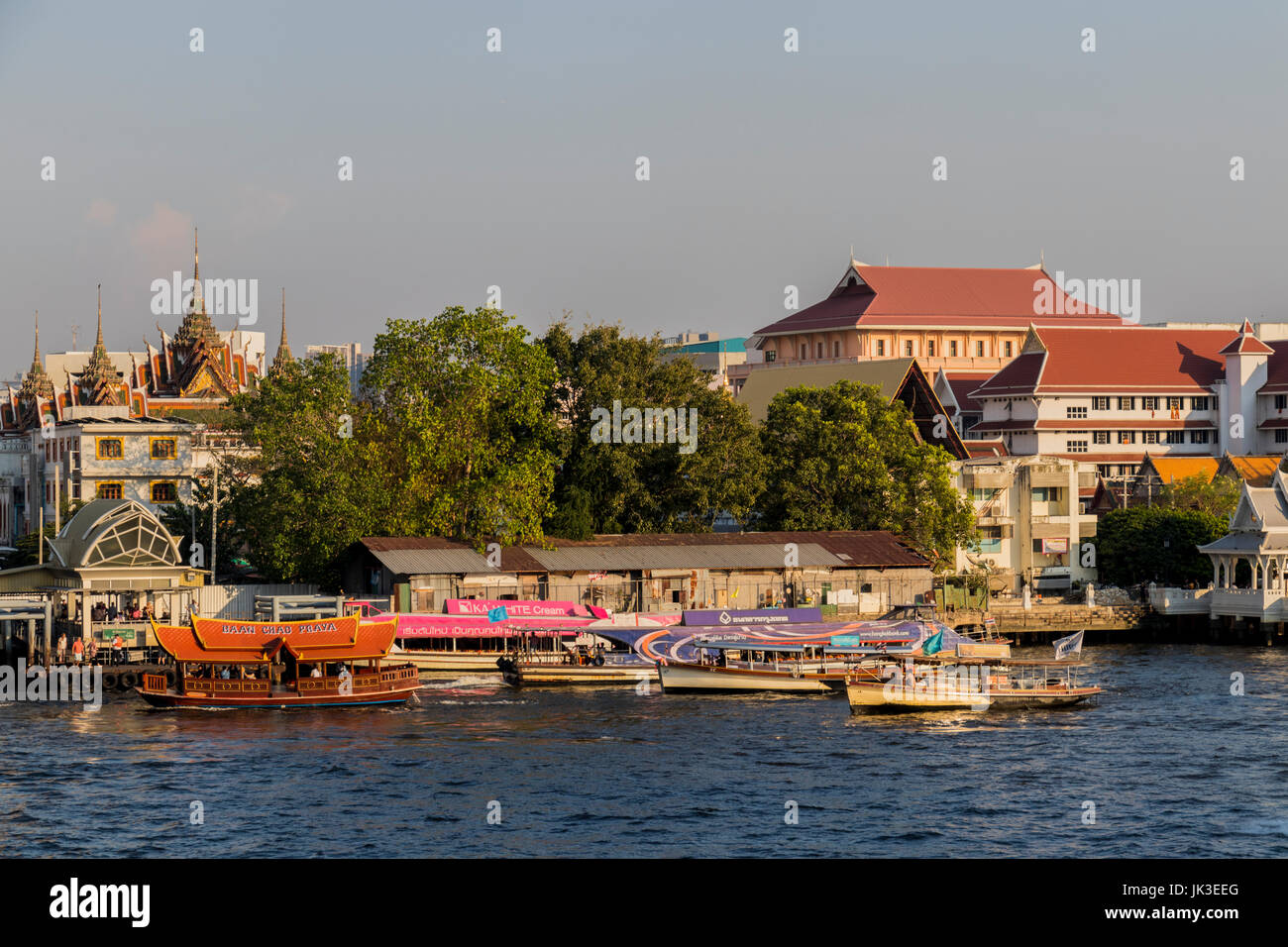 Boats on the Chao Phraya river Bangkok Thailand Stock Photo - Alamy