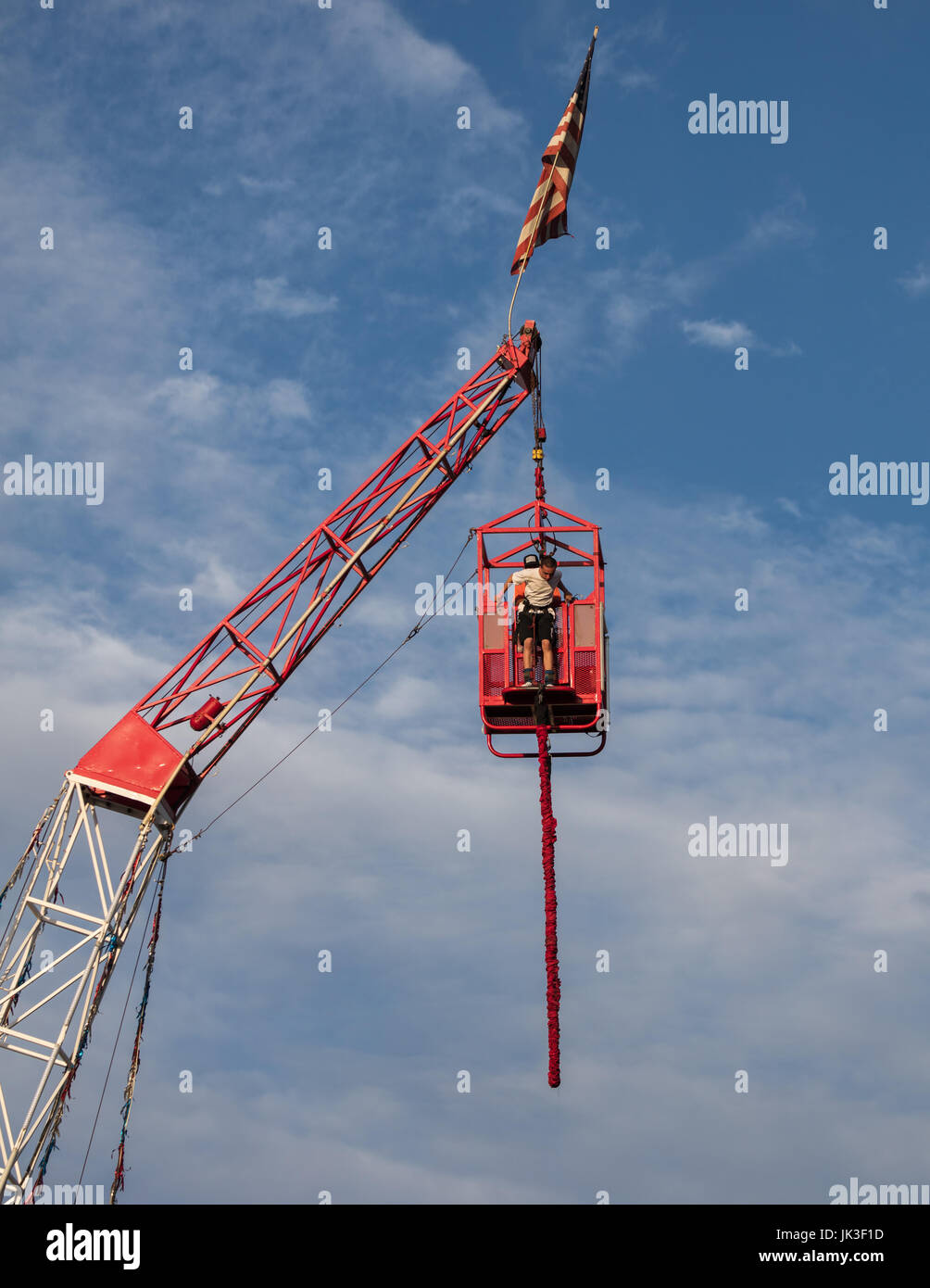 Bungee jumping at Cal Expo State Fair in Sacramento, California Stock